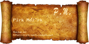 Pirk Márk névjegykártya