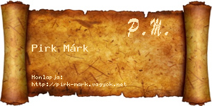 Pirk Márk névjegykártya